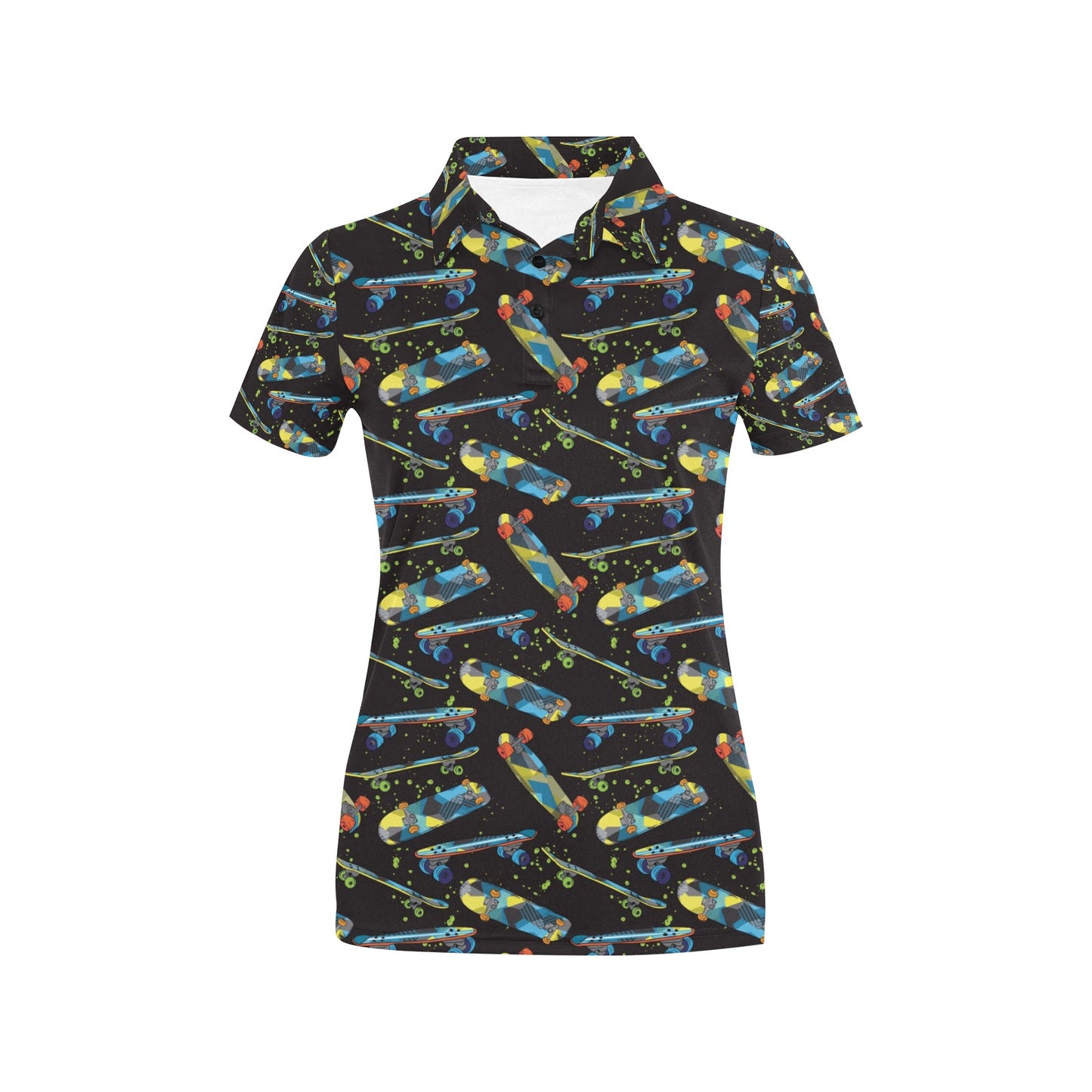 Skateboard Print Design LKS305 Women's Polo Shirt