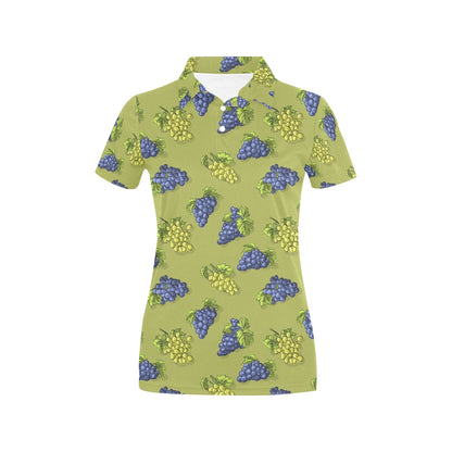 Grape Pattern Print Design GP08 Women's Polo Shirt