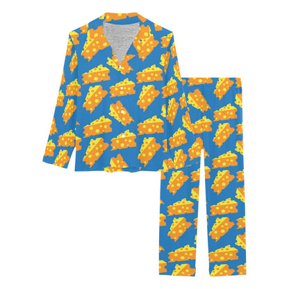 Cheese Pattern Print Design 05 Women's Long Pajama Set