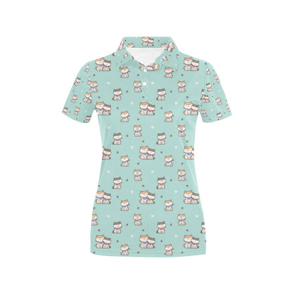 Shiba Inu Print Design LKS302 Women's Polo Shirt