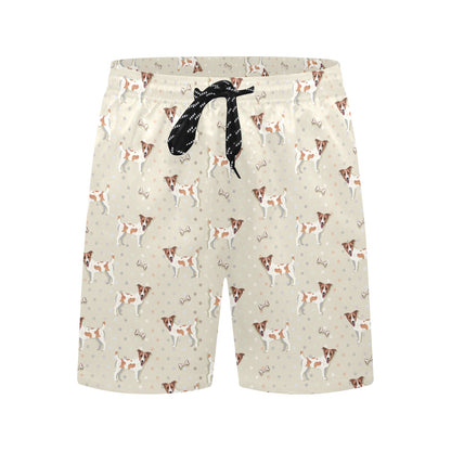 Russell Terriers With Bone Print Design LKS302 Men's Swim Trunks Beach Shorts
