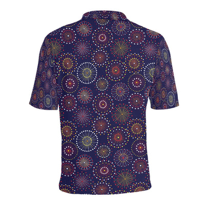 Firework Flower Style Print Design LKS302 Men Polo Shirt