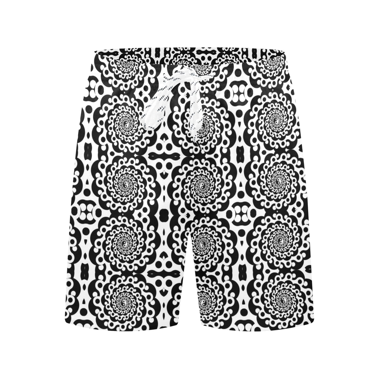 Yin Yang Spiral Design Print Men's Swim Trunks Beach Shorts