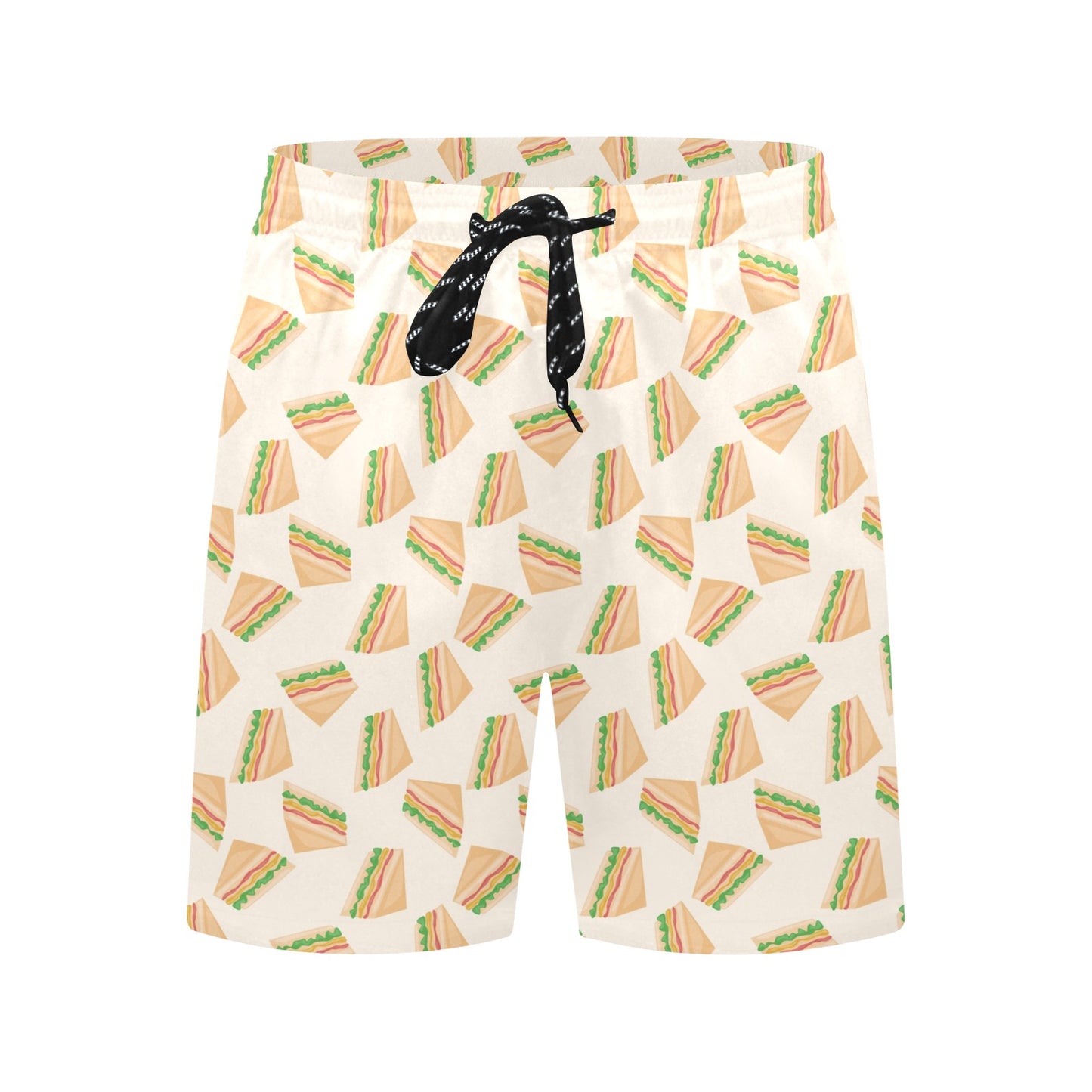 Sandwich Print Design LKS301 Men's Swim Trunks Beach Shorts