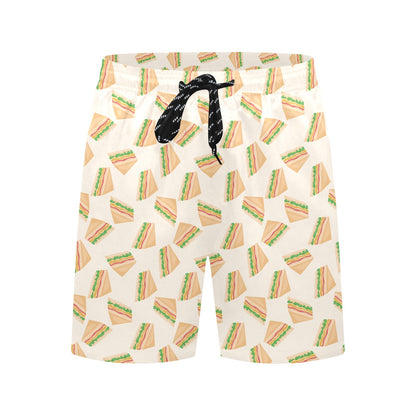 Sandwich Print Design LKS301 Men's Swim Trunks Beach Shorts