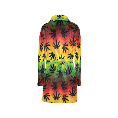 Rasta Pattern Print Design A02 Women's Fleece Robe