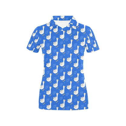 Goose Print Design LKS402 Women's Polo Shirt