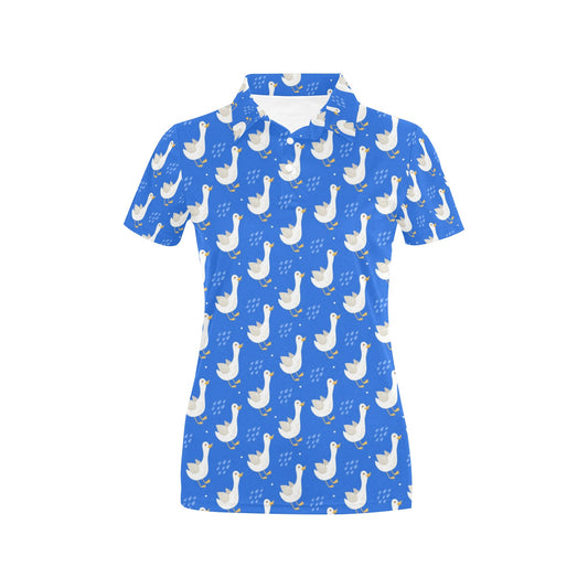 Goose Print Design LKS402 Women's Polo Shirt