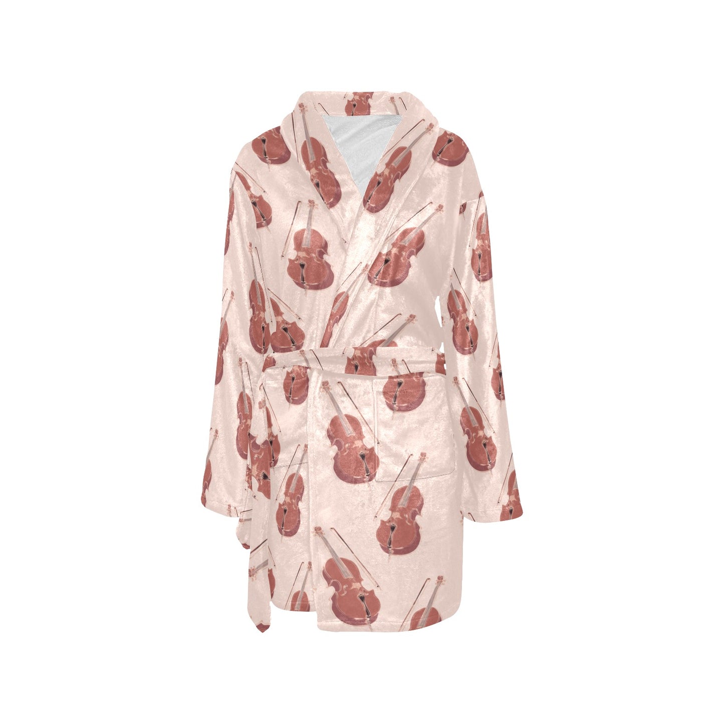 Cello Pattern Print Design 03 Women's Fleece Robe