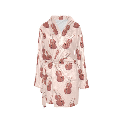 Cello Pattern Print Design 03 Women's Fleece Robe