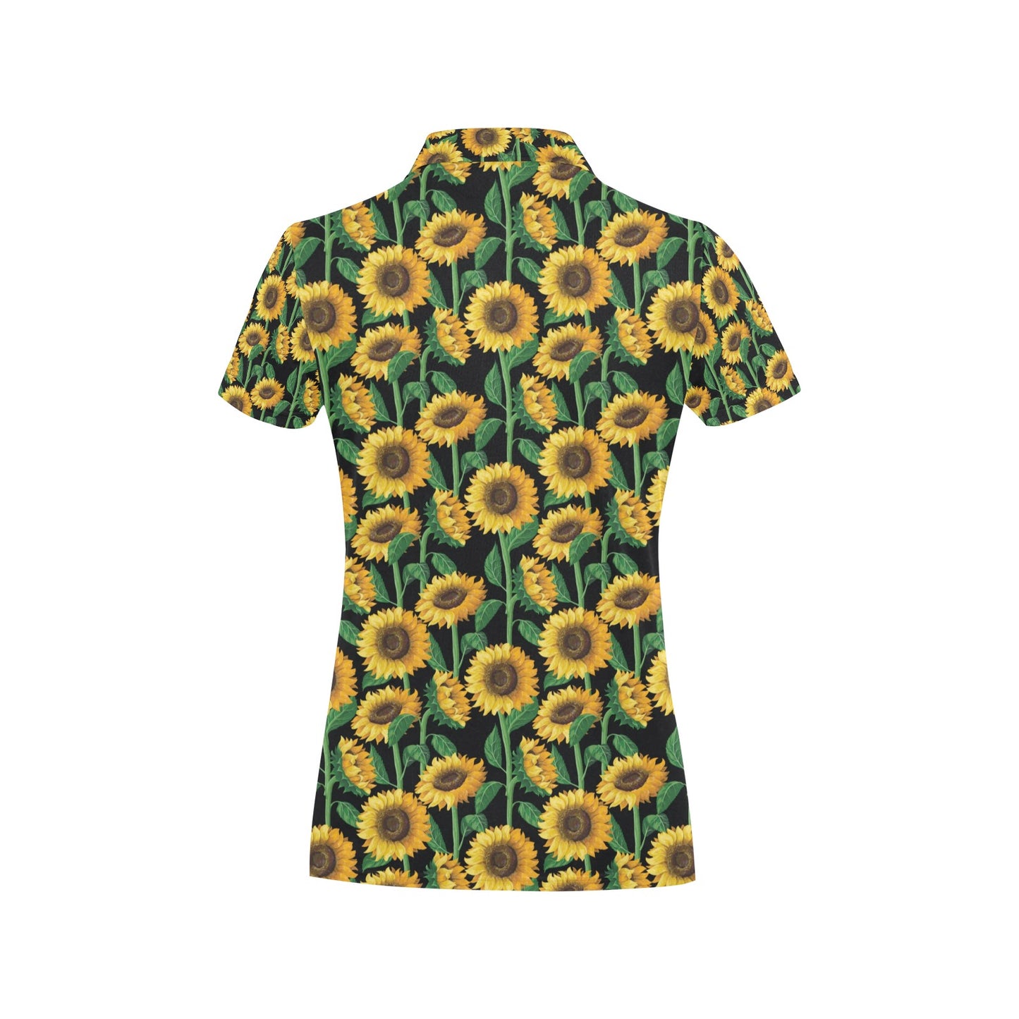 Sunflower Realistic Print Pattern Women's Polo Shirt