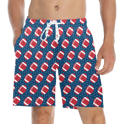 American Football Star Design Pattern Men's Swim Trunks Beach Shorts