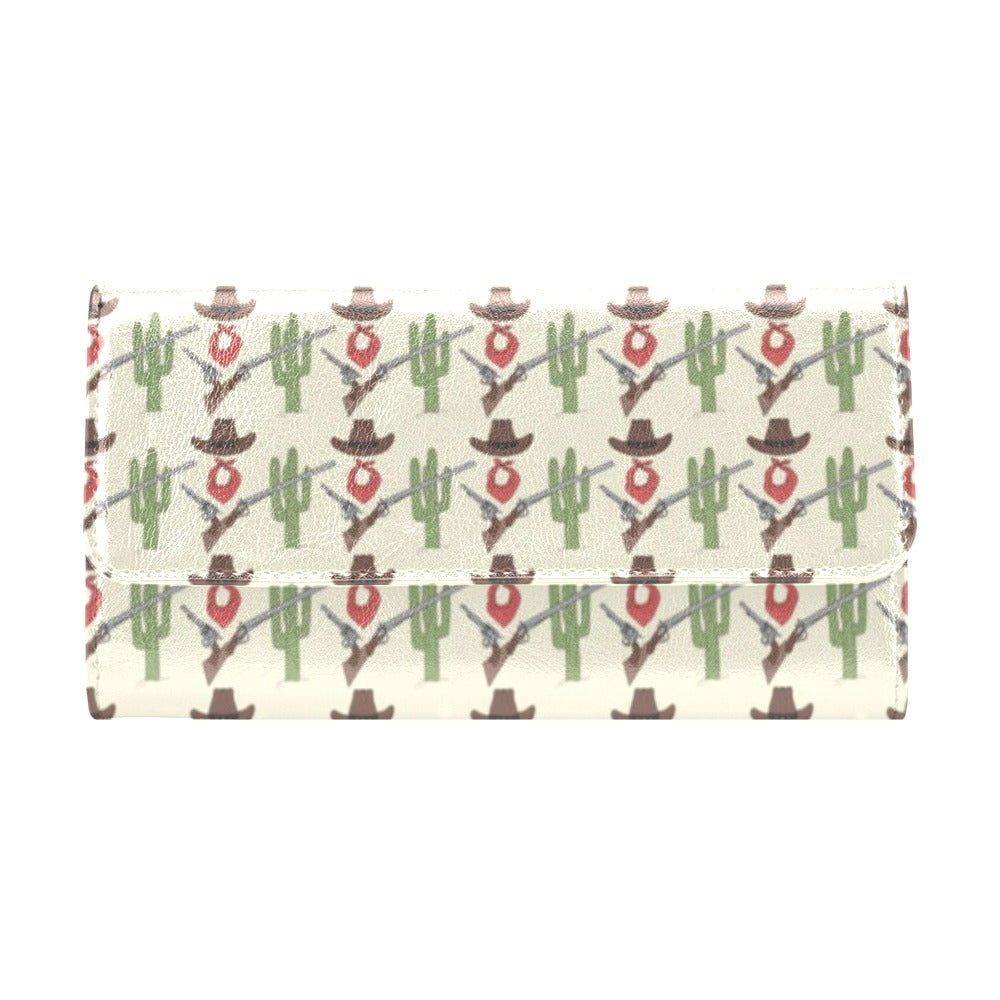 Western Cowboy Print Women's Trifold Wallet