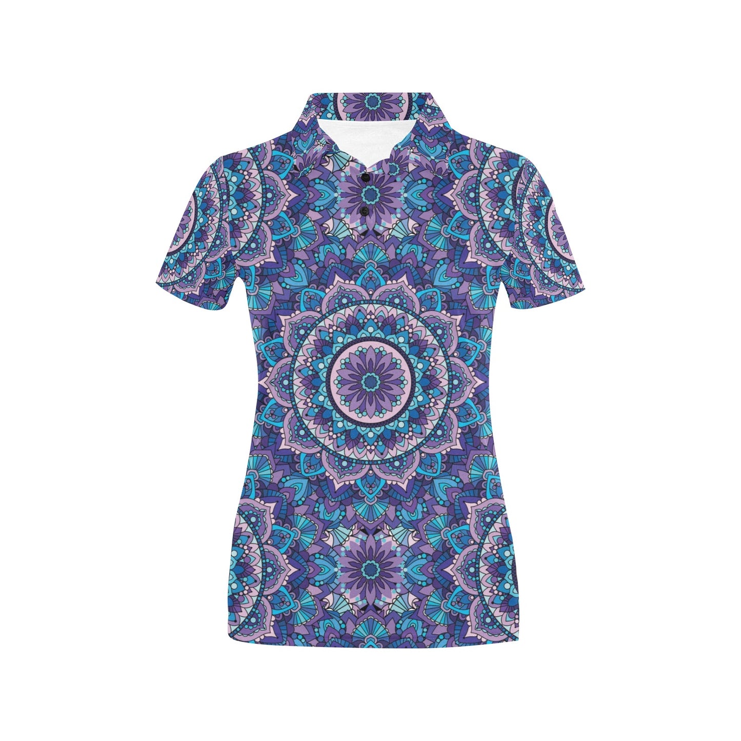Mandala Pattern Print Design 04 Women's Polo Shirt