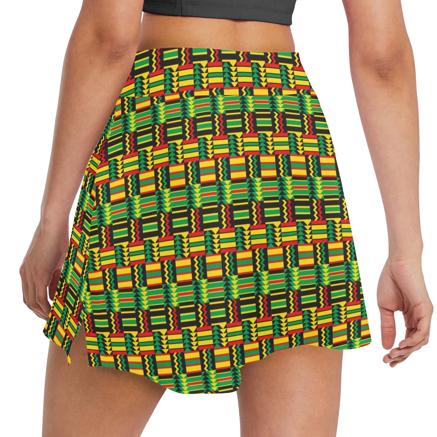African Zip Zag Print Pattern 17" Golf & Pickleball Skort with Pockets