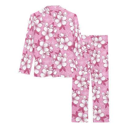 Cherry Blossom Pattern Print Design CB02 Women's Long Pajama Set