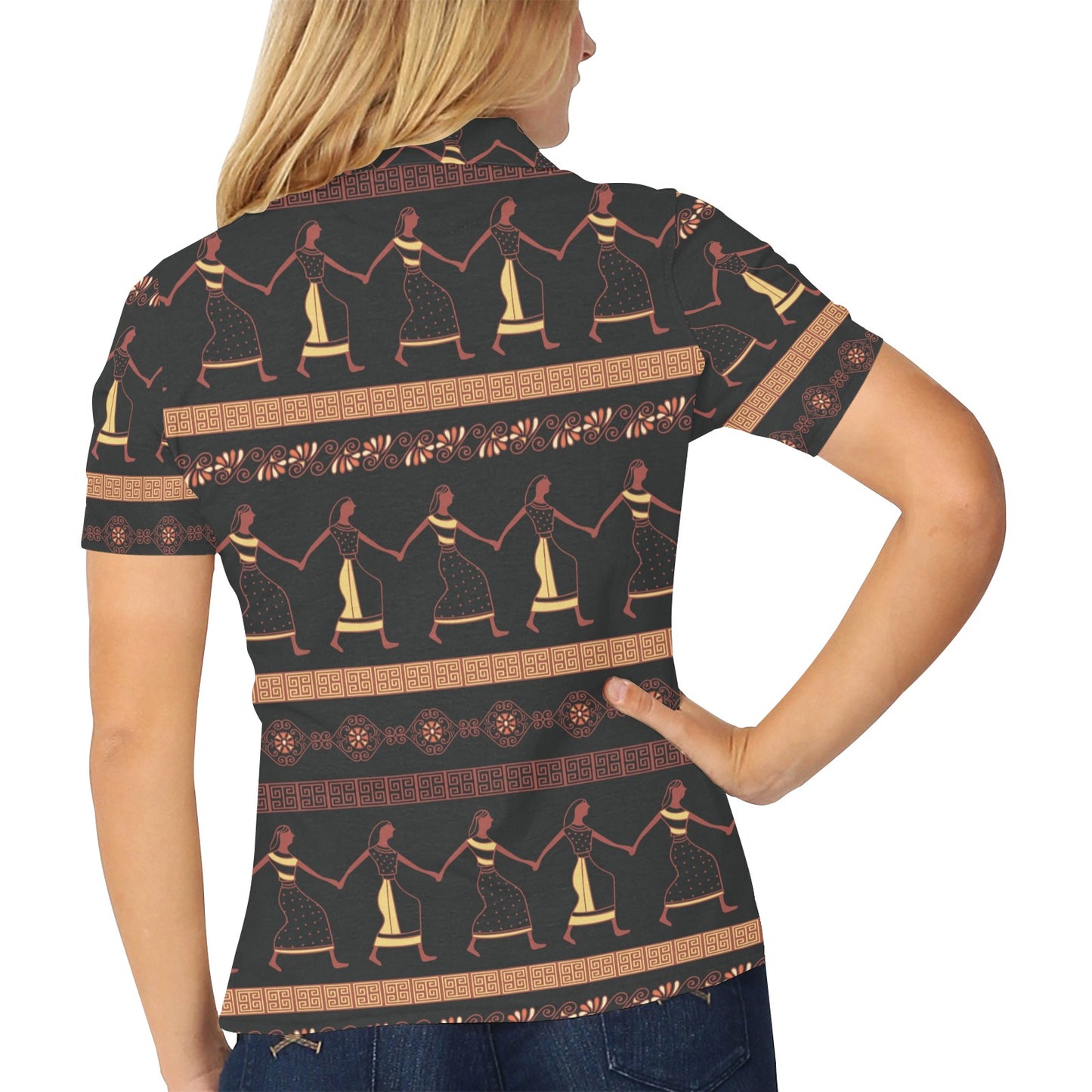 Ancient Greek Human Print Design LKS306 Women's Polo Shirt