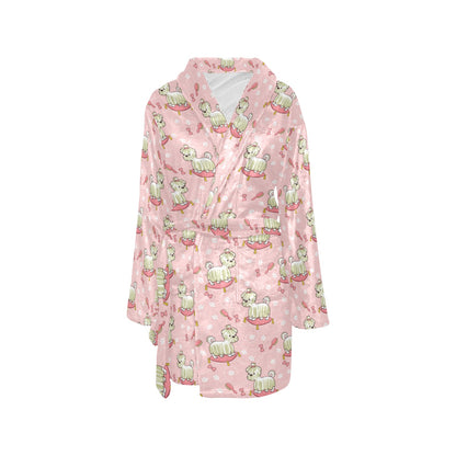 Bichons Frise Pattern Print Design 01 Women's Fleece Robe