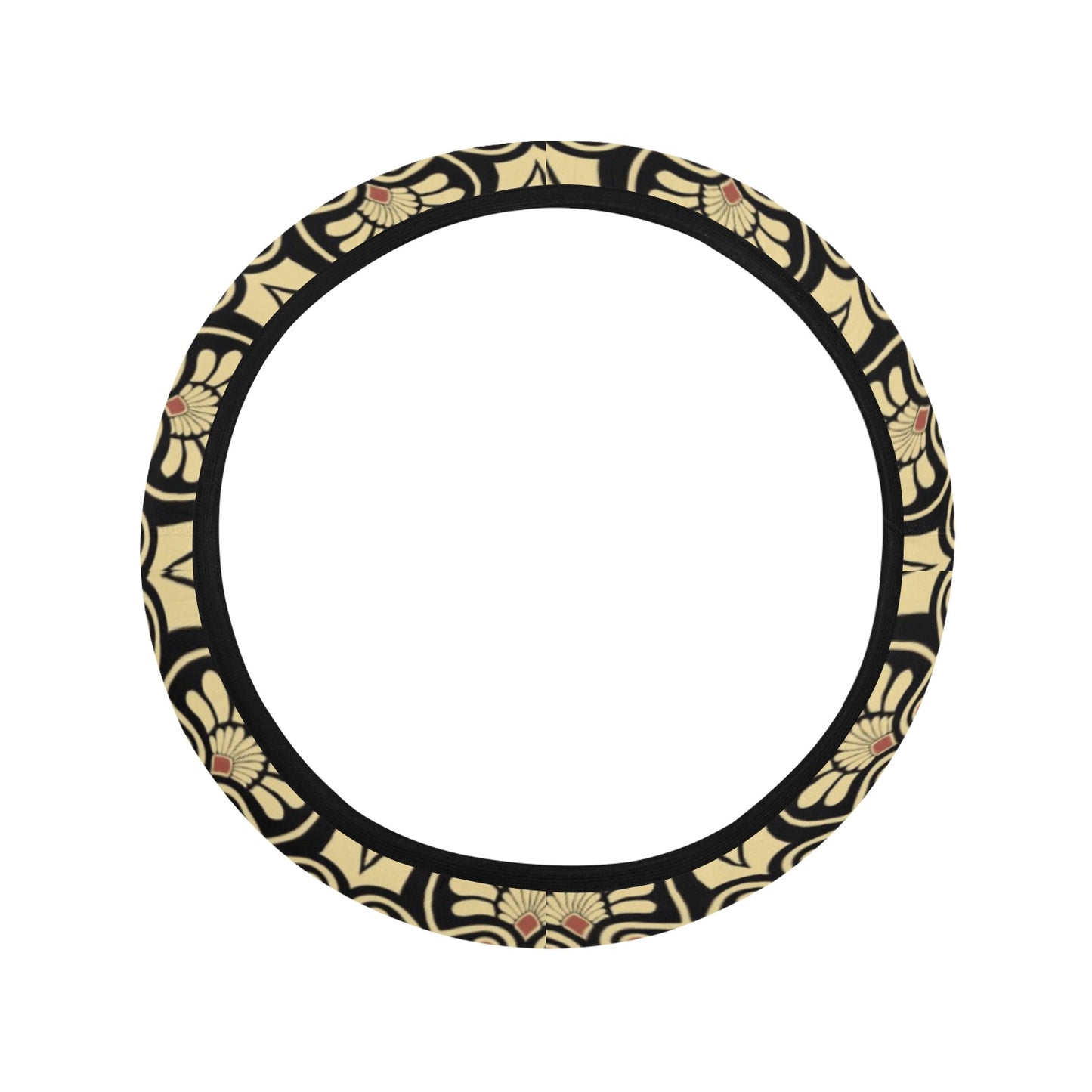 Ancient Greek Print Design LKS3014 Steering Wheel Cover with Elastic Edge
