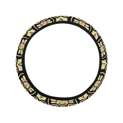 Ancient Greek Print Design LKS3014 Steering Wheel Cover with Elastic Edge