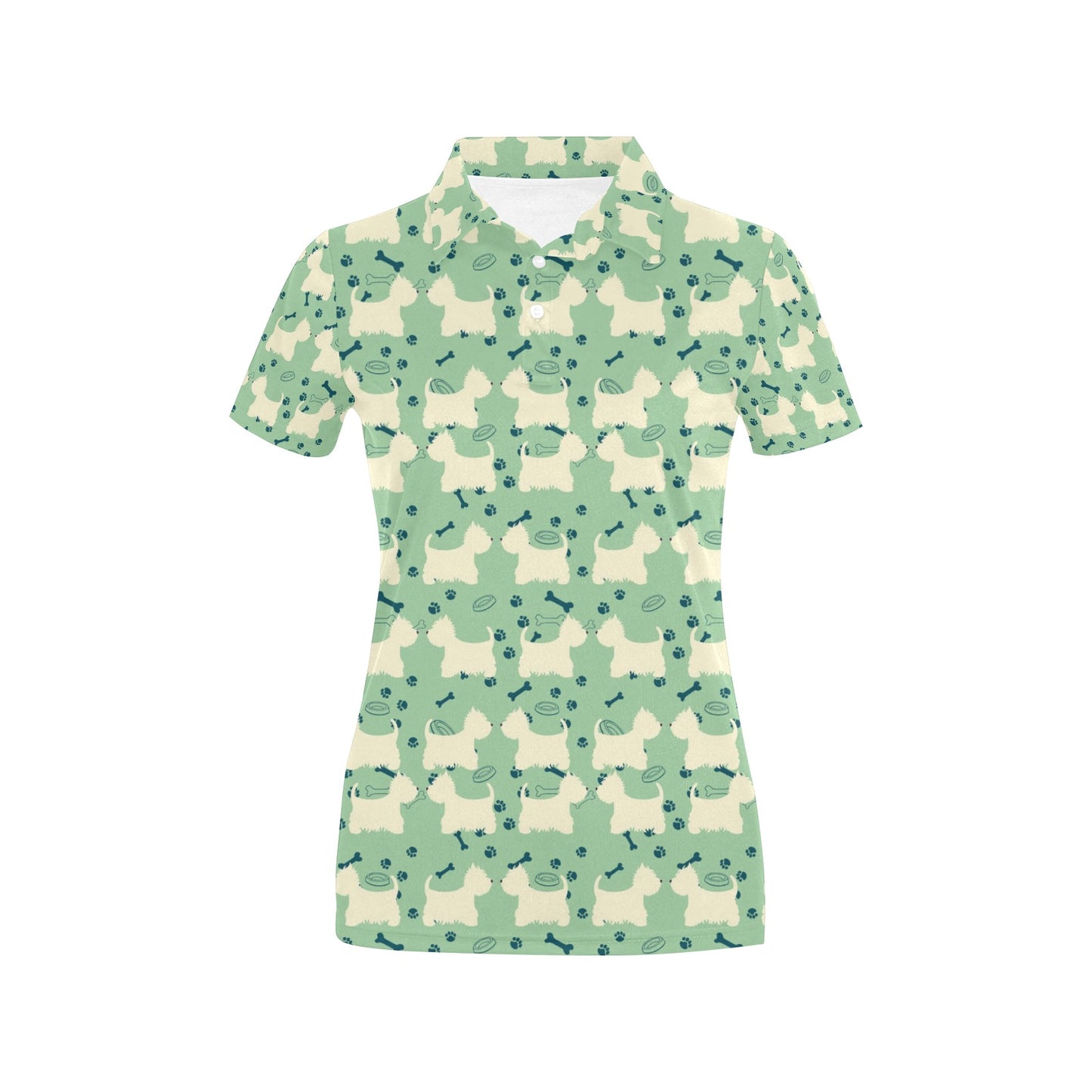 Scottish Terriers Print Design LKS302 Women's Polo Shirt