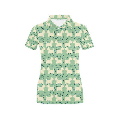 Scottish Terriers Print Design LKS302 Women's Polo Shirt
