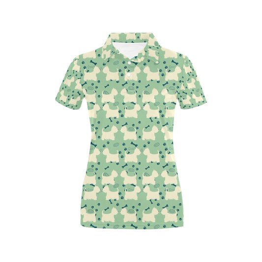 Scottish Terriers Print Design LKS302 Women's Polo Shirt