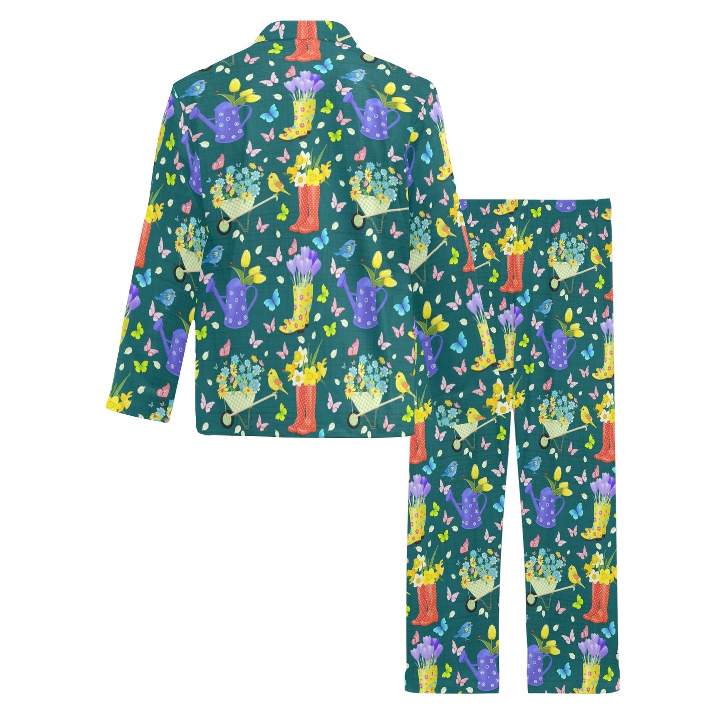 Gardening Pattern Print Design G08 Men's Long Pajama Set