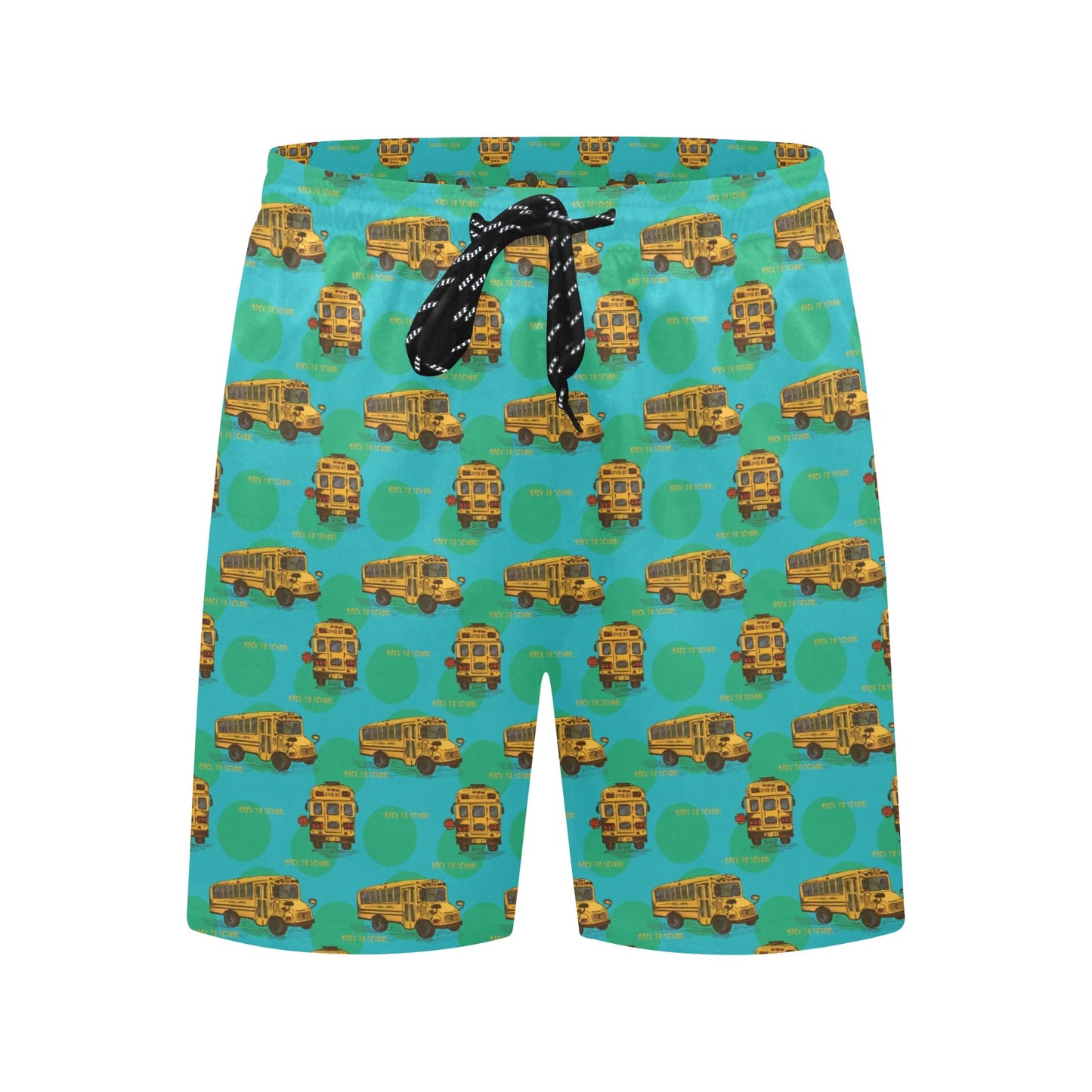 School Bus Print Design LKS308 Men's Swim Trunks Beach Shorts
