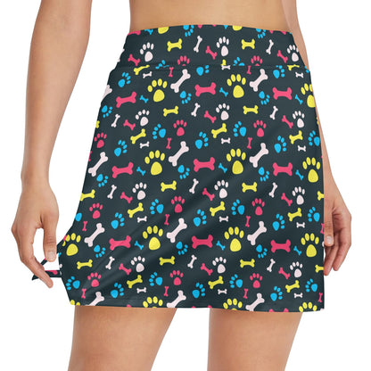 Paw Design Print 17" Golf & Pickleball Skort with Pockets