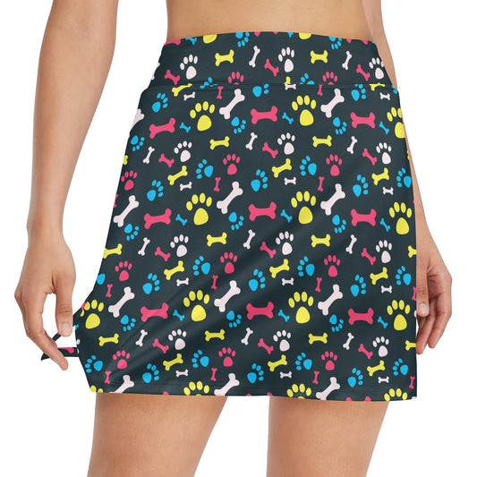 Paw Design Print 17" Golf & Pickleball Skort with Pockets
