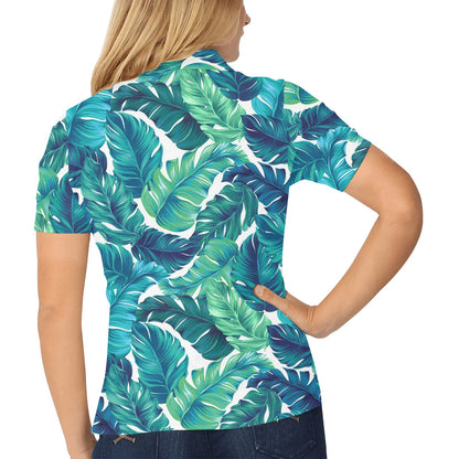 Brightness Tropical Palm Leaves Women's Polo Shirt
