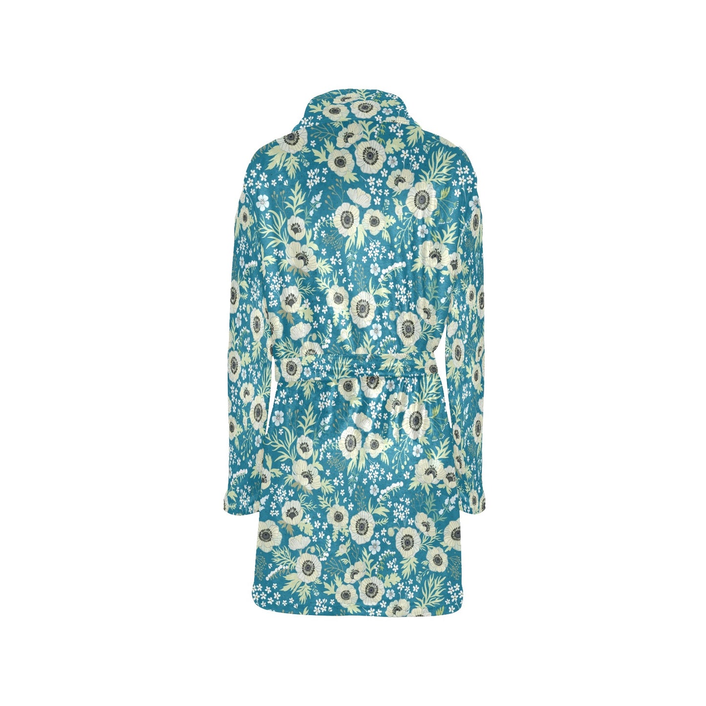 Anemone Pattern Print Design 01 Women's Fleece Robe
