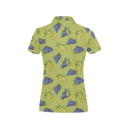 Grape Pattern Print Design GP08 Women's Polo Shirt