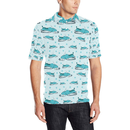 Snowmobile Print Design LKS301 Men Polo Shirt