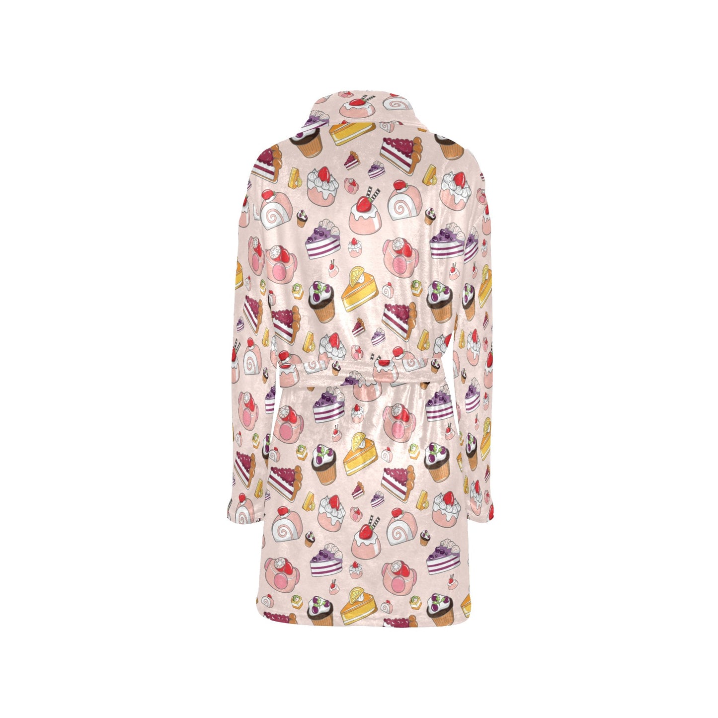 Cake Pattern Print Design 01 Women's Fleece Robe