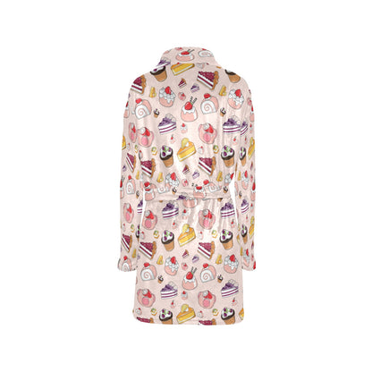 Cake Pattern Print Design 01 Women's Fleece Robe