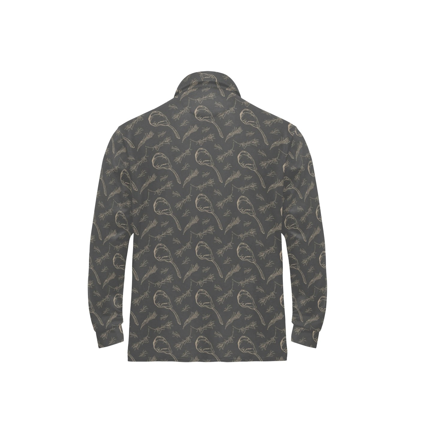 Steak Print Design LKS302 Long Sleeve Polo Shirt For Men's