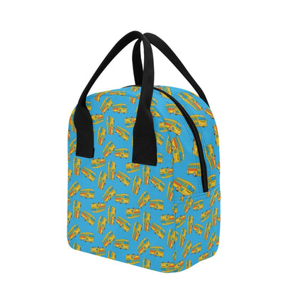 School Bus Print Design LKS302 Insulated Lunch Bag