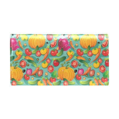 Vegan Colorful Themed Design Print Women's Trifold Wallet