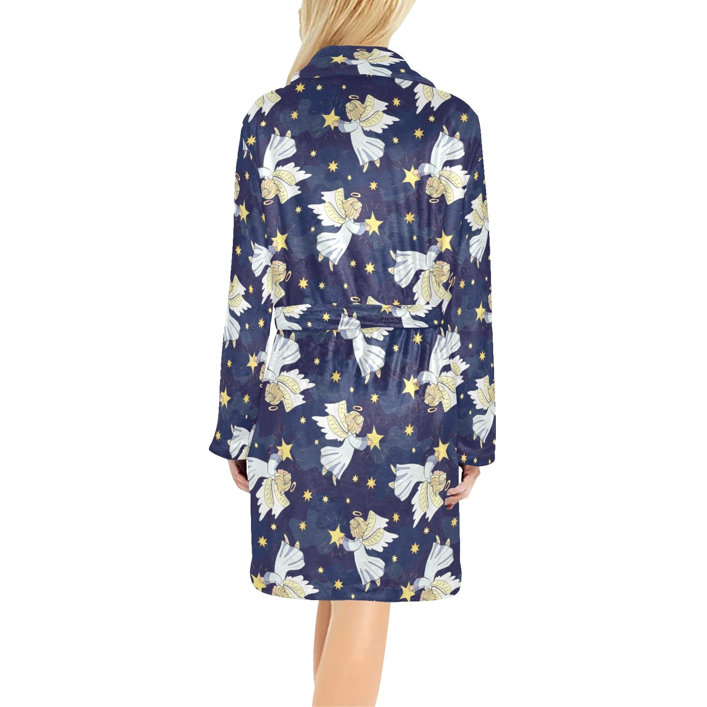 Angel Pattern Print Design 06 Women's Fleece Robe