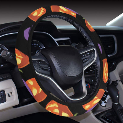 Witch Pumpkin Halloween Print LKS302 Steering Wheel Cover with Elastic Edge