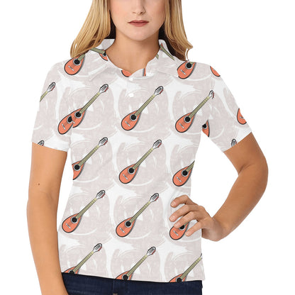 Mandolin Pattern Print Design 03 Women's Polo Shirt