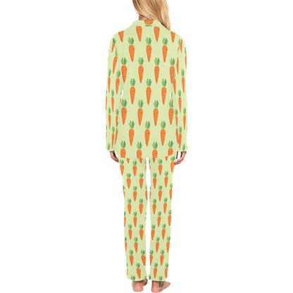Carrot Pattern Print Design 02 Women's Long Pajama Set