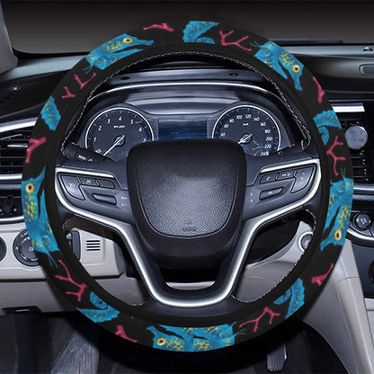 SeaHorse Print Design LKS401 Steering Wheel Cover with Elastic Edge