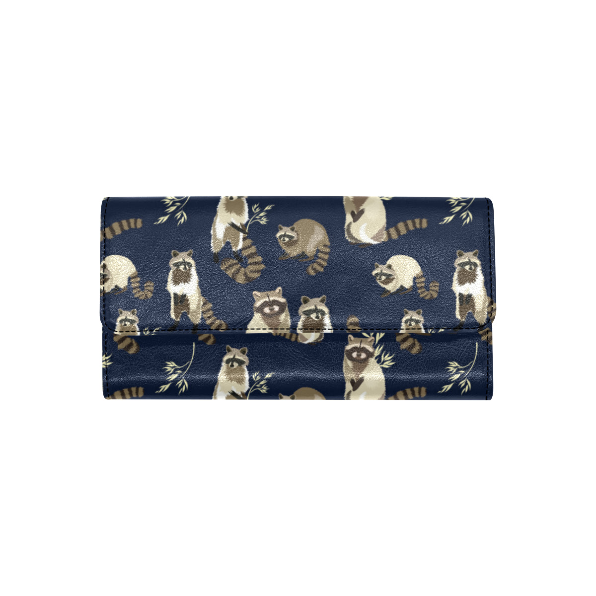 Raccoon Pattern Print Design A06 Women's Trifold Wallet