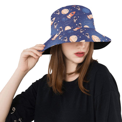 Space Astronaut Rocket Print Design LKS304 Unisex Bucket Hat