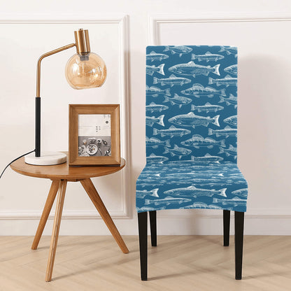 Salmon Fish Print Design LKS301 Dining Chair Slipcover