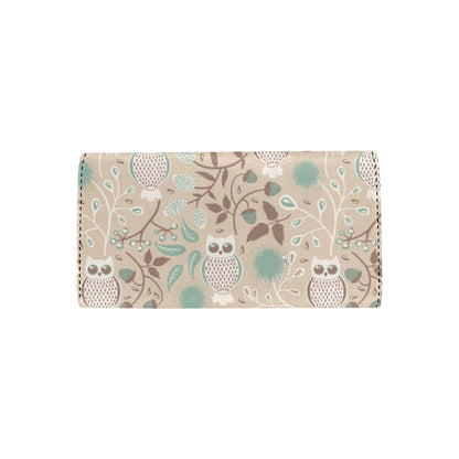 Owl Pattern Print Design A02 Women's Trifold Wallet