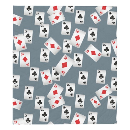 Poker Cards Pattern Print Design A05 Premium Quilt